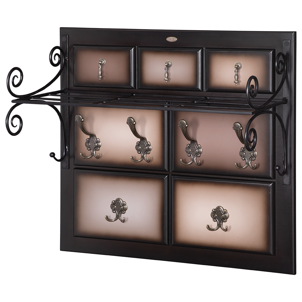 Вешалка настенная Пандора 2 Орех Оберджин Шоколад