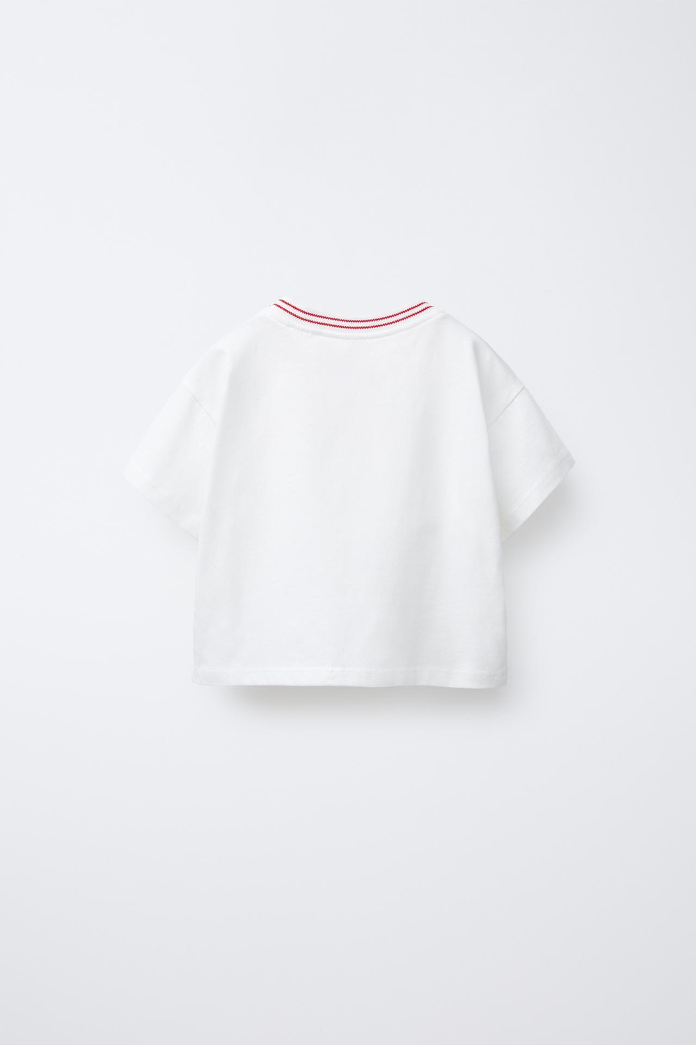 ZARA ФУТБОЛКА С ВЫШИТОЙ НАДПИСЬЮ, КРАСНЫЙ