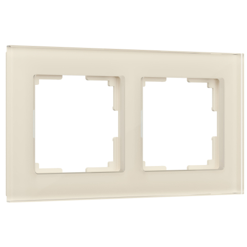 Рамка из стекла на 2 поста Favorit молочный W0021141