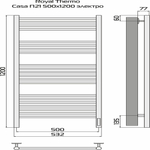 Полотенцесушитель Royal Thermo Casa П21 500х1200 электро (встроен. диммер) белый
