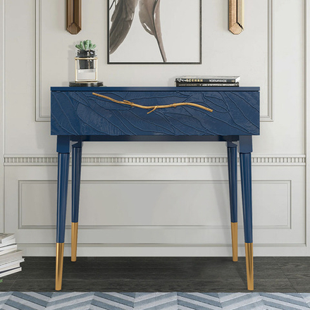 Консоль Арт Колор leaves Стайл Голд Королевский синий