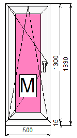 Пластиковое окно 1300 х 500 ТермА Эко + Москитная сетка