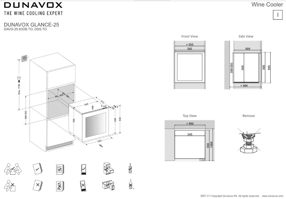 Встраиваемый винный шкаф Dunavox DAVG-25.63DSS.TO