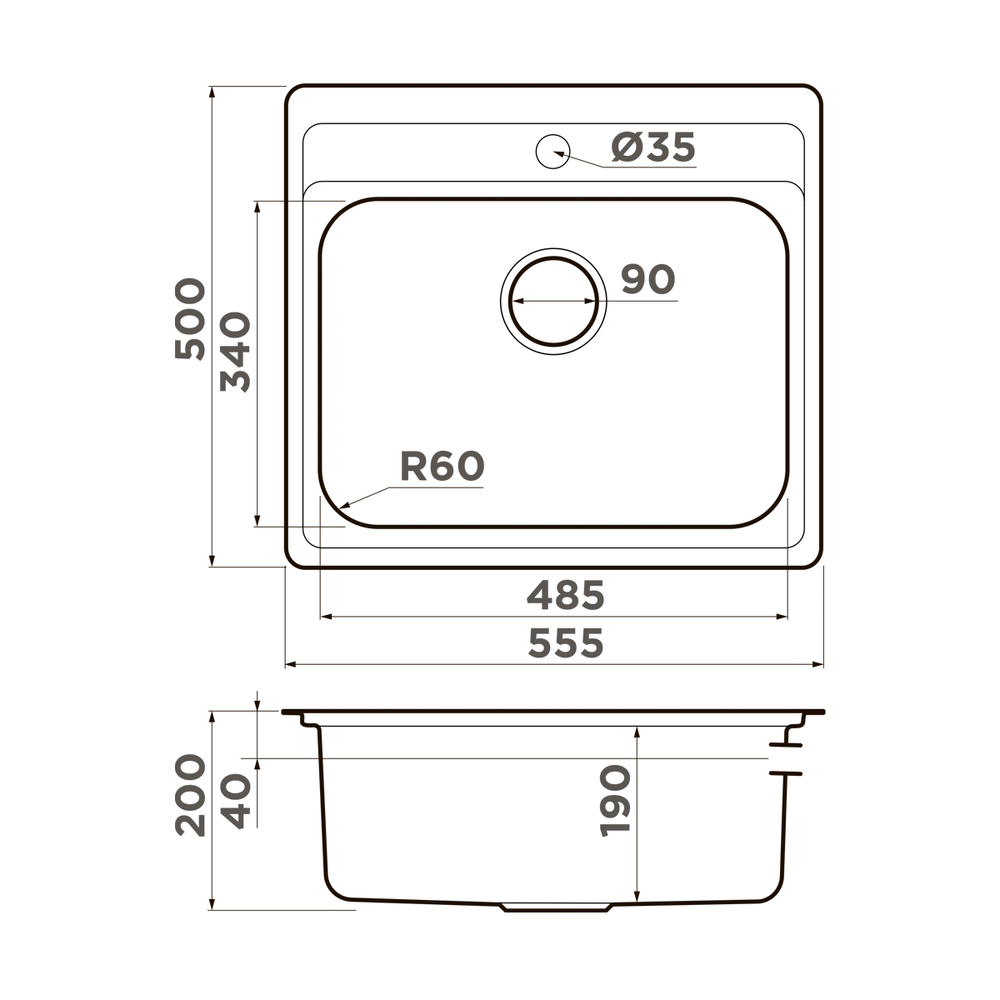 Мойка Omoikiri Ashi 56-IN нерж. сталь | Нержавеющая сталь