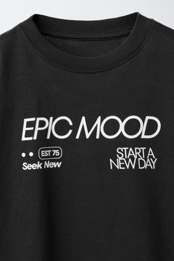 ZARA ЛОНГСЛИВ С НАДПИСЬЮ, ЧЕРНЫЙ