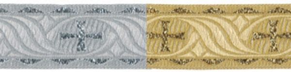 Лента (тесьма) жаккардовая 25.0 мм / 10±0.5 метров, (галун православный), золото, Gamma TRJ-67