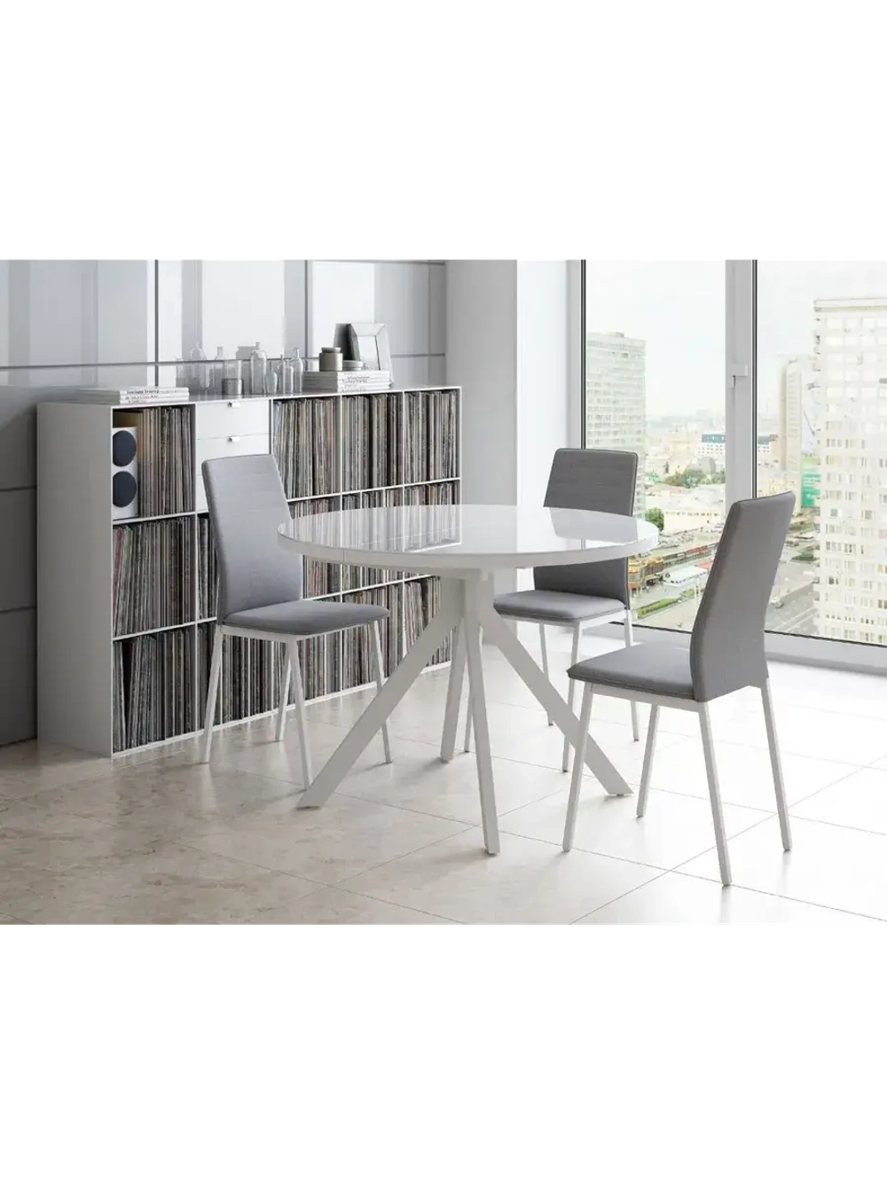 Стол кухонный обеденный круглый раздвижной 110х110х75 см