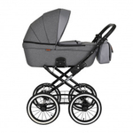 PITUSO КОЛЯСКА 1 В 1 LETICIA CLASSIC КОРОБ GREY +КОЖА GREY METALIC/14D