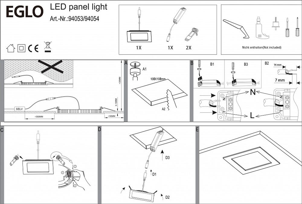 Встраиваемый светильник Eglo Fueva 1 94054