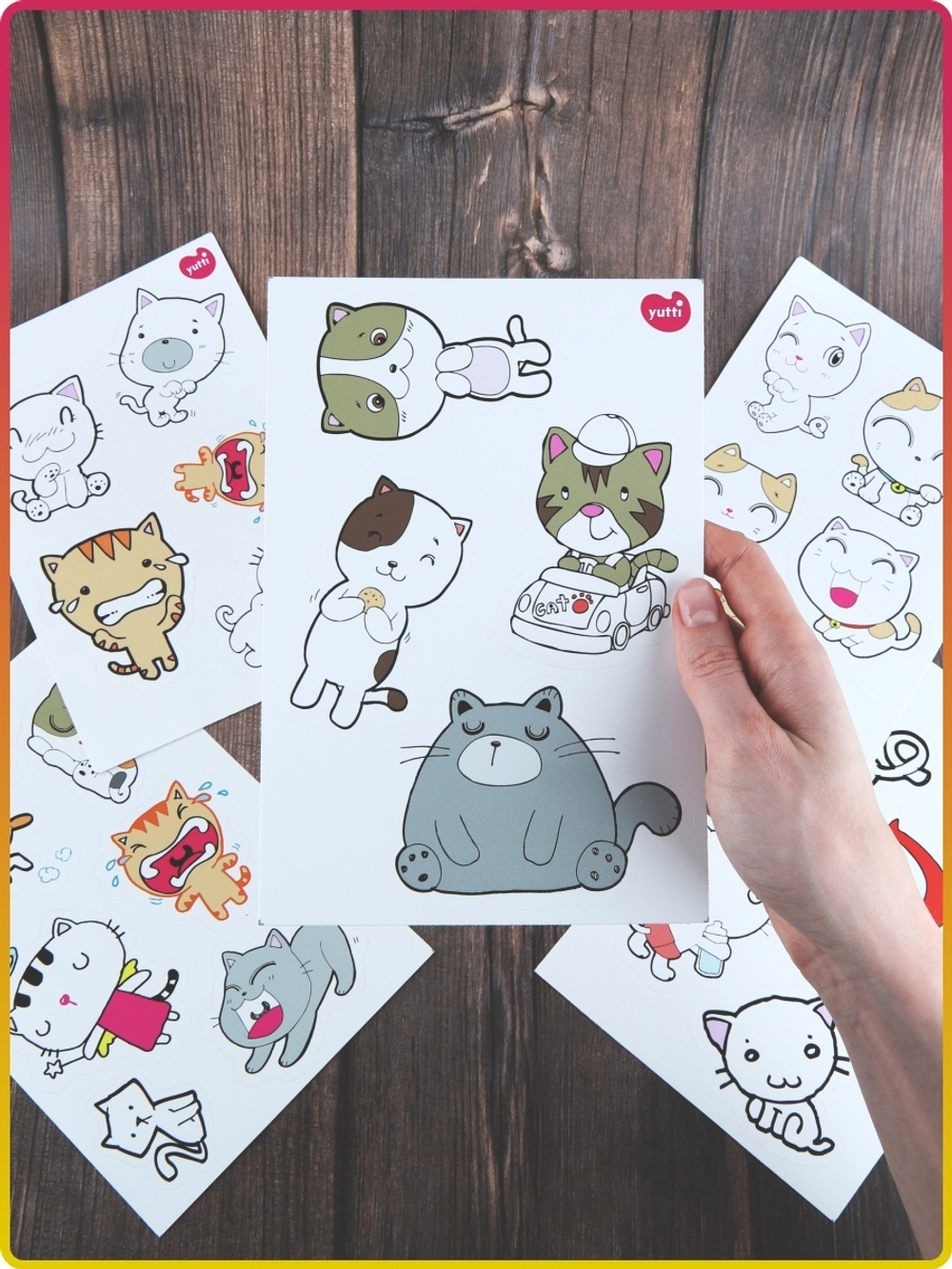 Наклейки стикеры кошки, котики, наклейки коты, детские