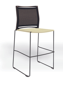Web стул на полозьях кухонный/барный со спинкой-сеткой