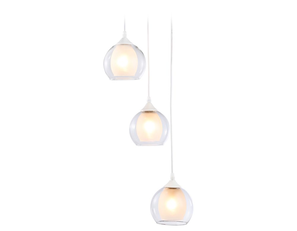 Подвесной светильник TR3540/3 WH/CL/FR белый/прозрачный/белый матовый E27*3 max 40W D281*800