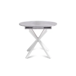Стол круглый раздвижной Твист (90+30) цемент светлый / опоры белые