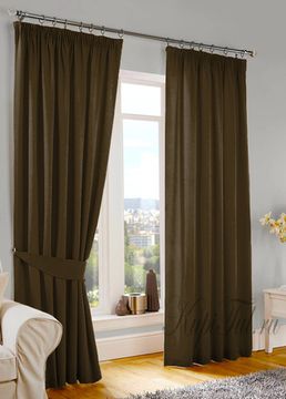 Kadife (коричневый). Шторы из стриженного бархата