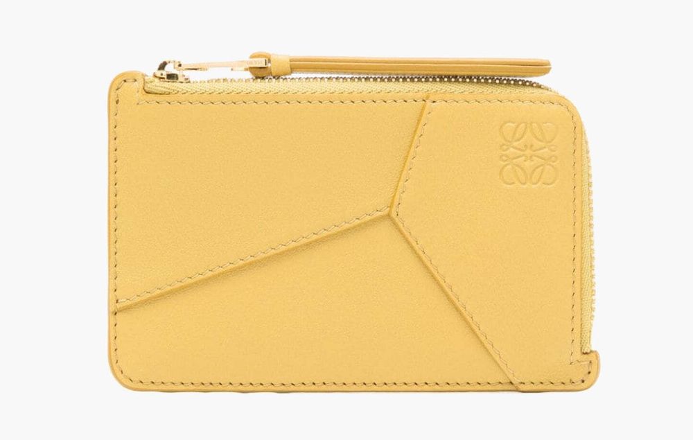 Loewe Puzzle Anagram-Motif Leather Wallet &quot;Banana Yellow&quot;