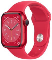 Умные часы Apple Watch Series 8 41 мм из алюминия цвета «(PRODUCT)RED», красный спортивный ремешок (S/M 130–180mm)