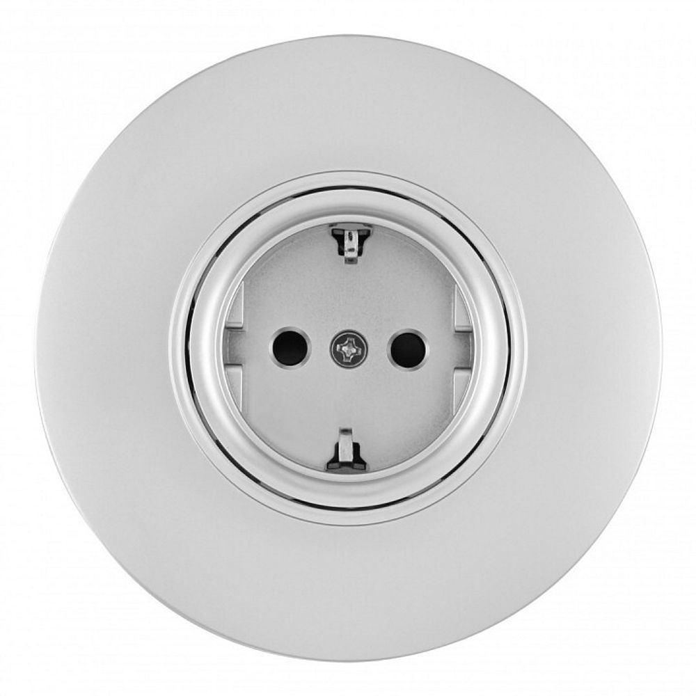 Розетка с заземлением и со шторкой Arte Milano SET08-1 SET08-1-40-1 silver