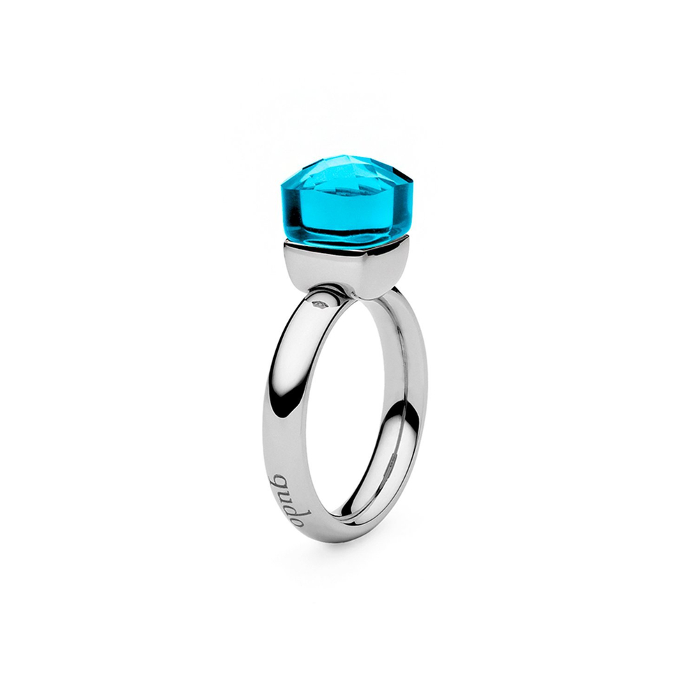 Кольцо Qudo Firenze dark aquamarine 17.2 мм 610897/17.2 BL/S