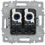 BRITE Розетка компьютерная двойная RJ45 кат.6 РК11-2-БрГН металл хром/никель IEK