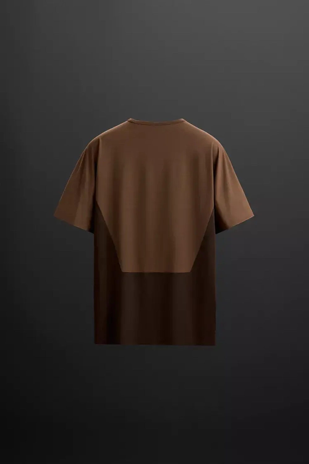 ZARA СПОРТИВНАЯ ФУТБОЛКА В СТИЛЕ КОЛОР-БЛОК, КОРИЧНЕВЫЙ