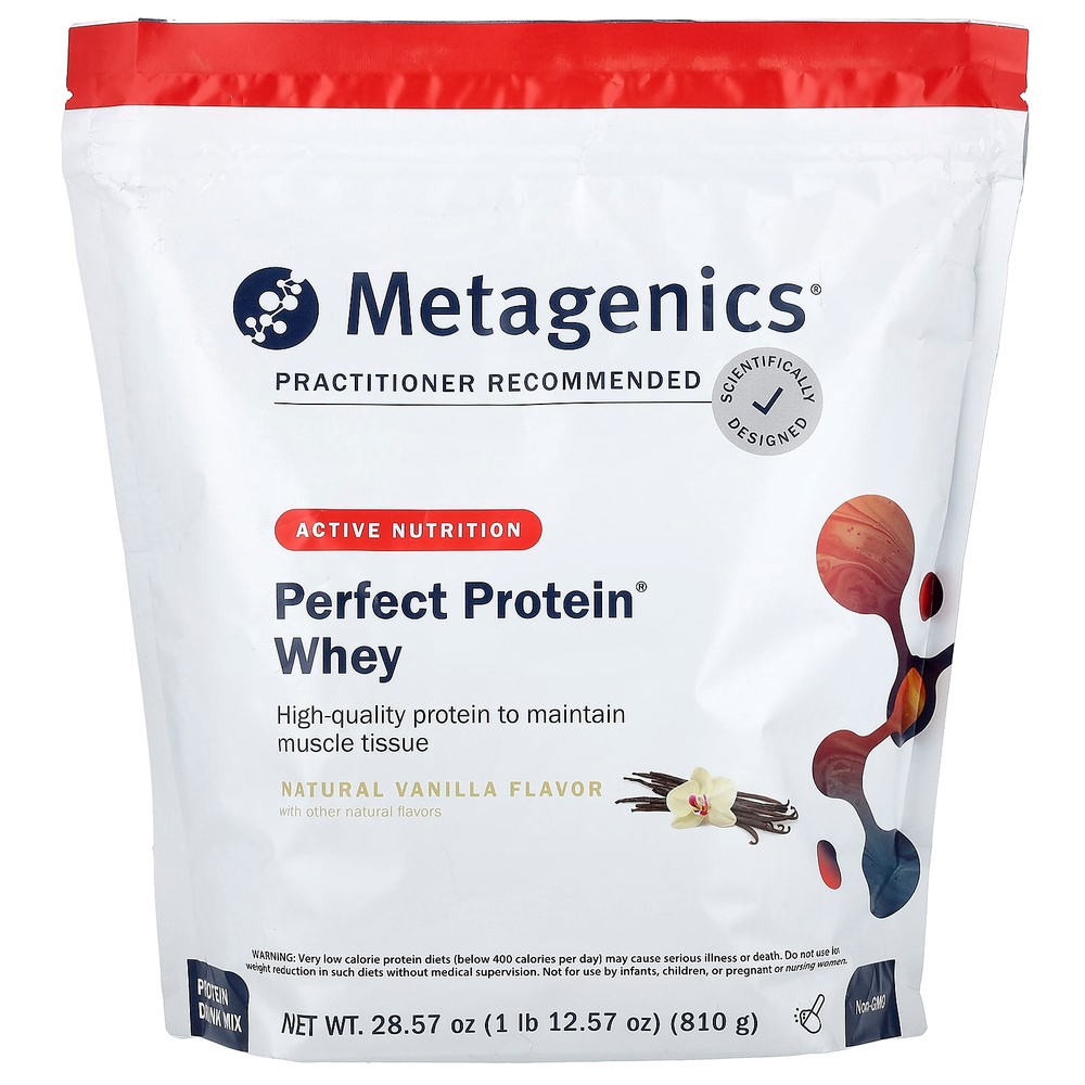Metagenics, Perfect Protein® Whey, натуральная ваниль, 810 г (1 фунт 12,57 унции)