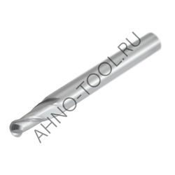 Фреза твердосплавная сферическая  2мм (L=50, l=4, хв=6) Z2 35° по алюминию и цвет.металлам BRAL-2B-R