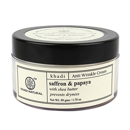 крем против морщин Шафран и Папайя Кхади (Saffron and Papaya Anti Wrinkle cream Khadi), 50 гр