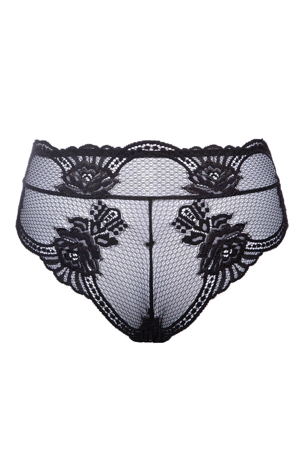 Трусики-бразилиана Allure из эластичного кружевного полотна (Размер: 38) (Цвет: черный)