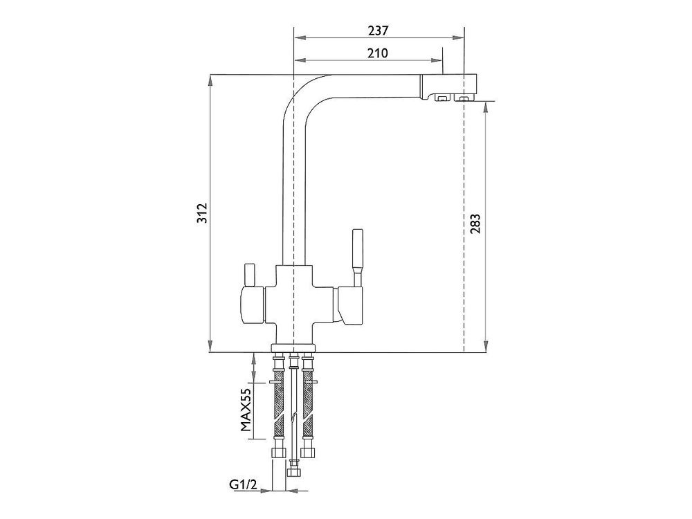Смеситель для кухни 312/237 2Р