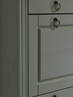 Обувница для прихожей Неаполь, 3 двери с ящиком, деревянная, зеленый