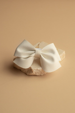 Бант из экокожи, белый / Lady bow