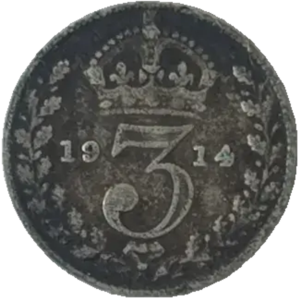 United Kingdom, 3 Pence 1914 – King George V (1st Issue, incl. Maundy)