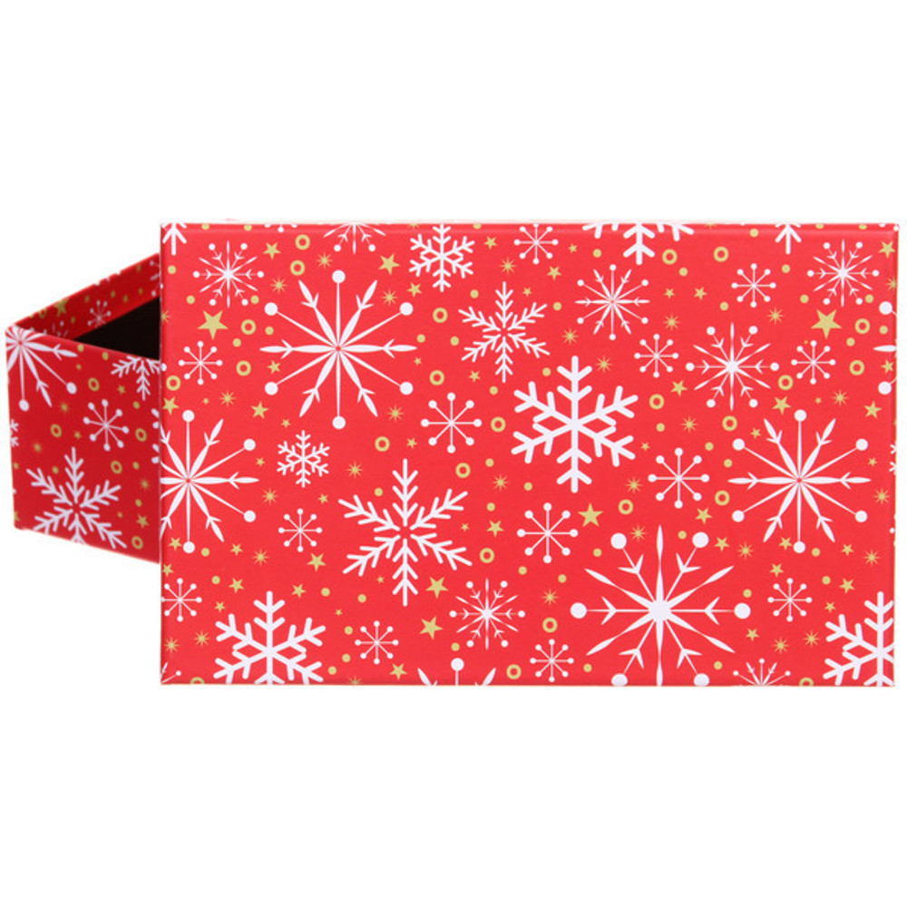 Коробка подарочная «Искристые снежинки» 19*12*6,5 см