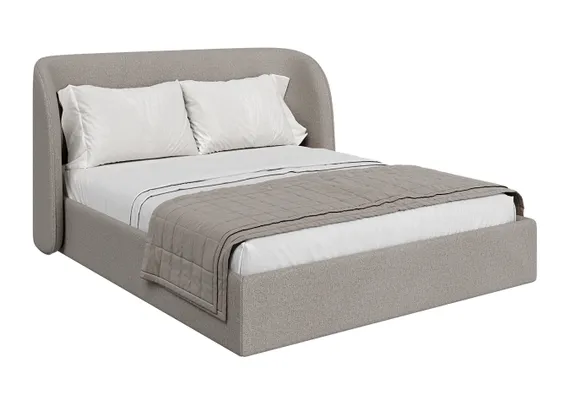 Кровать двуспальная Classic 160 см (бежевый, рогожка)