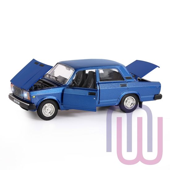 Модель машины ТМ АВТОПАНОРАМА 1/24 ВАЗ 2107, синий (свет, звук) JB1200158