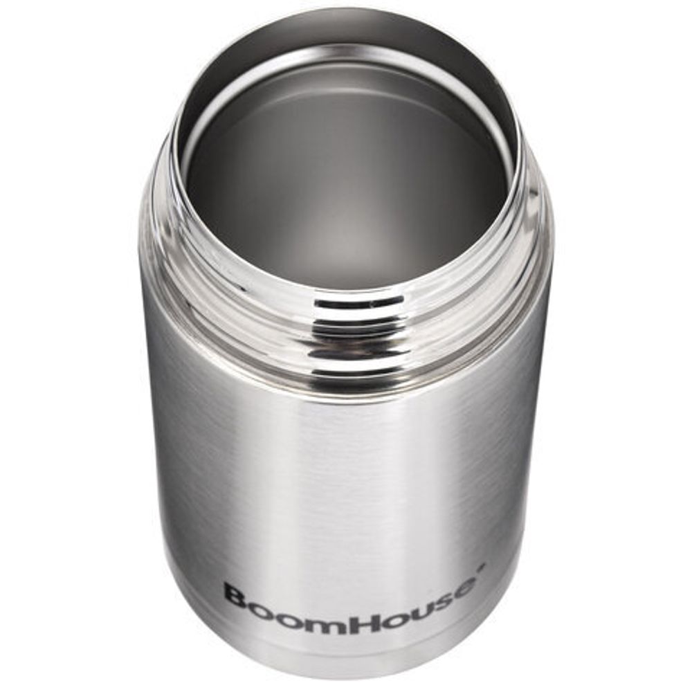 Термос 0,8 л для еды/напитков с широким горлом, BOOMHOUSE (БУМХАУ) WIDE, нержавеющая сталь SUS304, серебристый, 700319