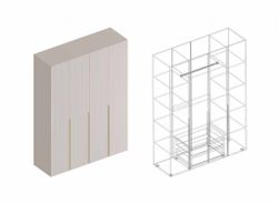 Шкаф 4-ств для одежды "Тефия" 1600 (Софт сантьяго/Тефия), МФ Велес, г. Туймазы