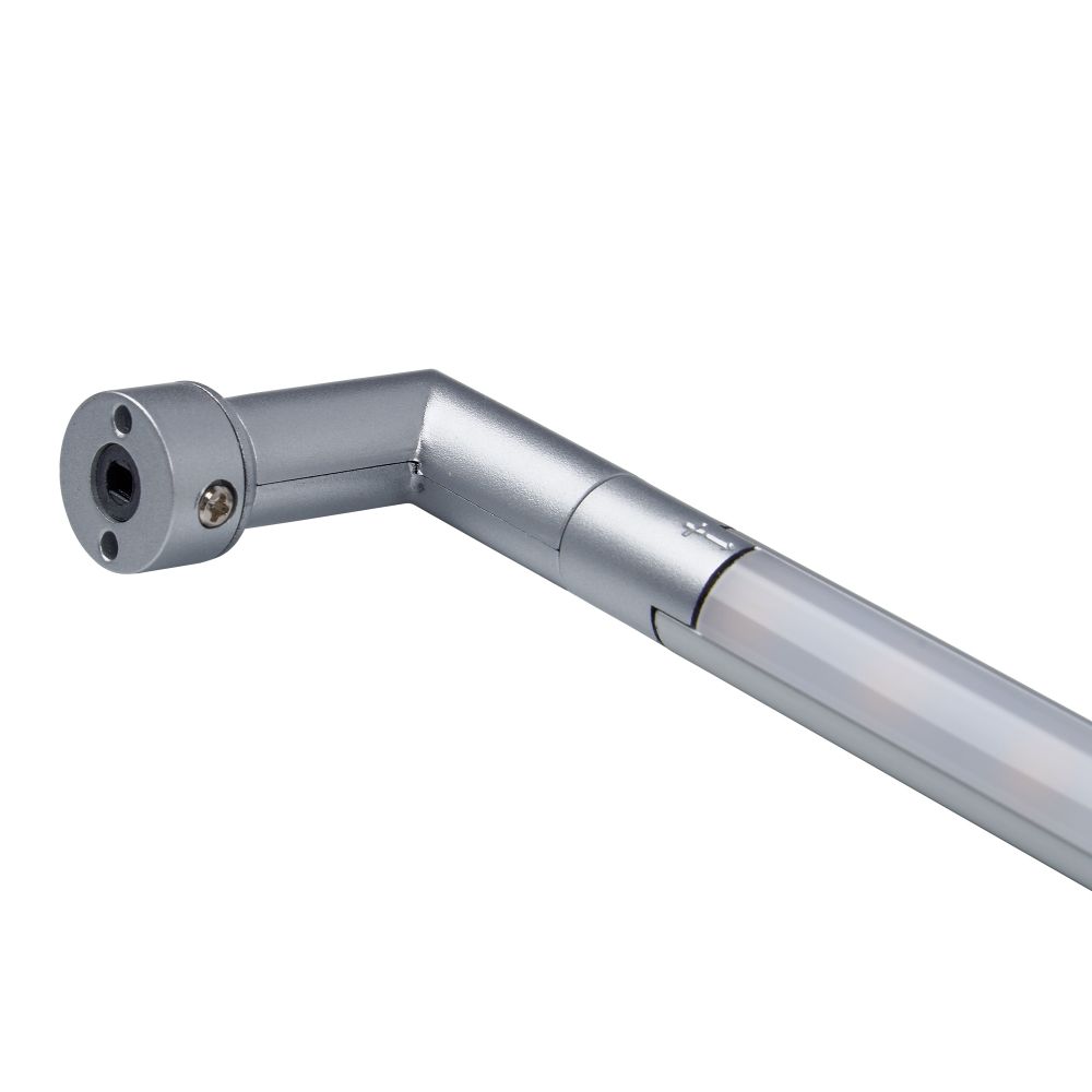 ULM-F31-9W-WW IP20 SILVER Светильник светодиодный поворотный для интерьерного освещения. В комплекте с адаптером. Длина 59 см. Материал корпуса алюминий. цвет серебро. Теплый белый свет. Упаковка-картонная коробка.