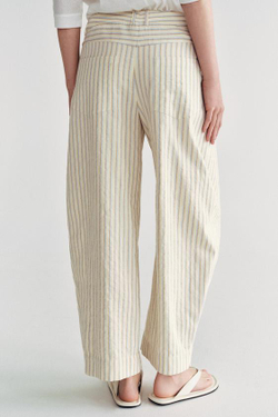 ZARA БРЮКИ БАРРЕЛЬ В ПОЛОСКУ — ZW COLLECTION, ЭКРЮ