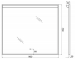 Зеркало BelBagno SPC 90 SPC-UNO-900-800-TCH с подсветкой с сенсорным выключателем