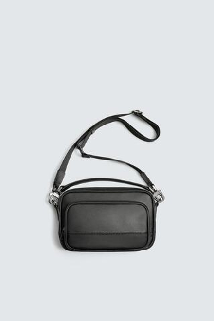 ZARA ФАКТУРНАЯ СУМКА, ЧЕРНЫЙ