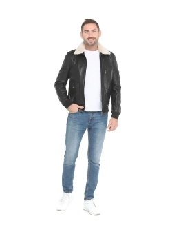 Мужская кожаная куртка / натуральная кожа ягненка / Турция