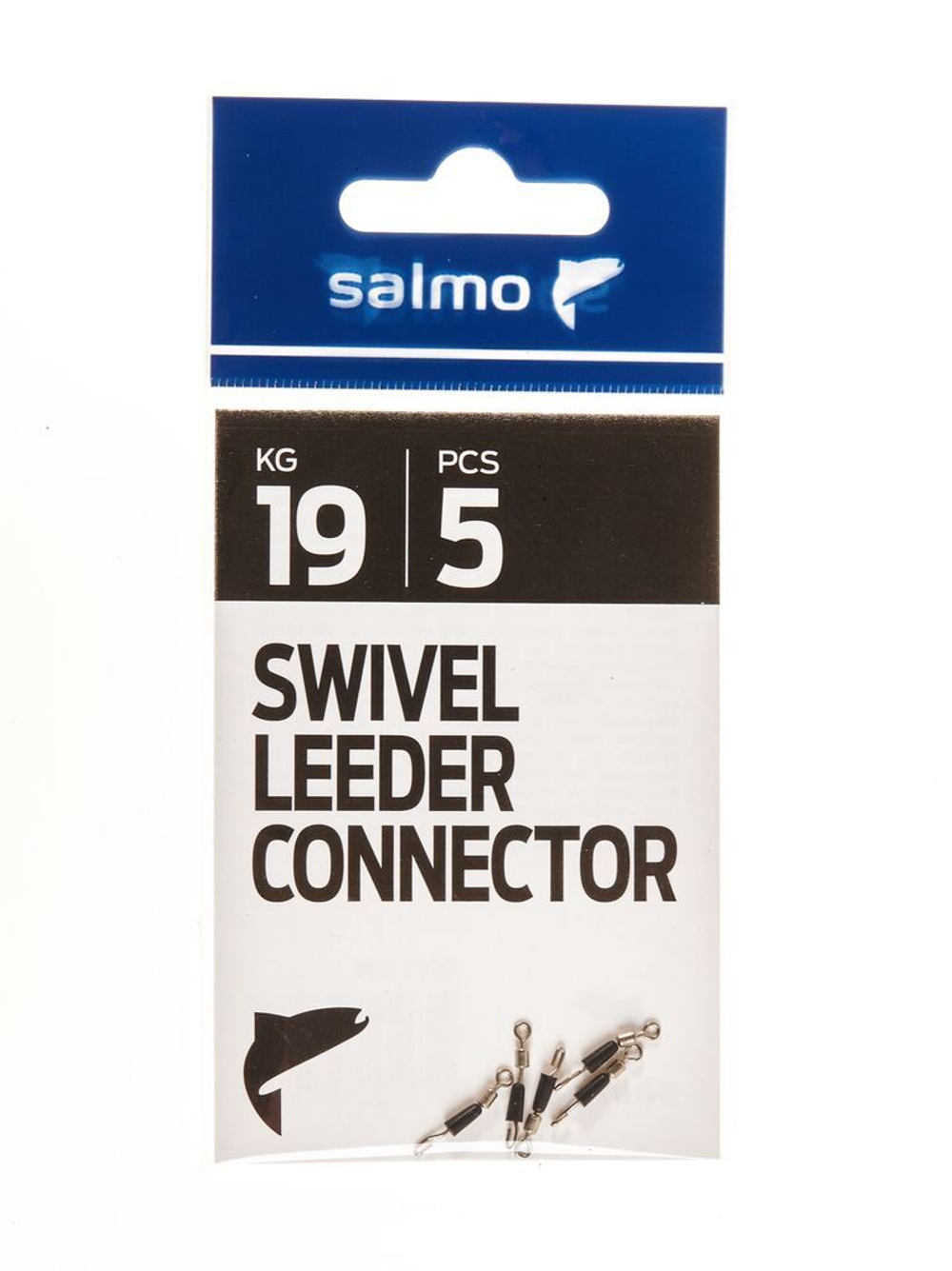 Коннекторы для поводков с вертлюгом Salmo 19кг 5шт.