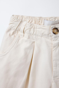 ZARA ДЛИННЫЕ ШОРТЫ-БЕРМУДЫ, ЭКРЮ