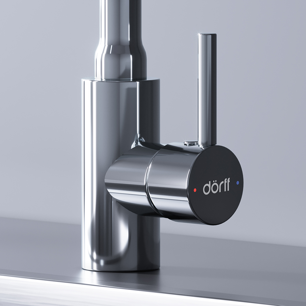 Смеситель для кухни с гибким изливом Dorff Logic D3007633 белая