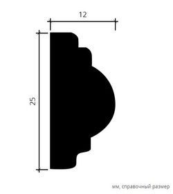 Молдинг пенополиуретан, 2000x12x25 мм