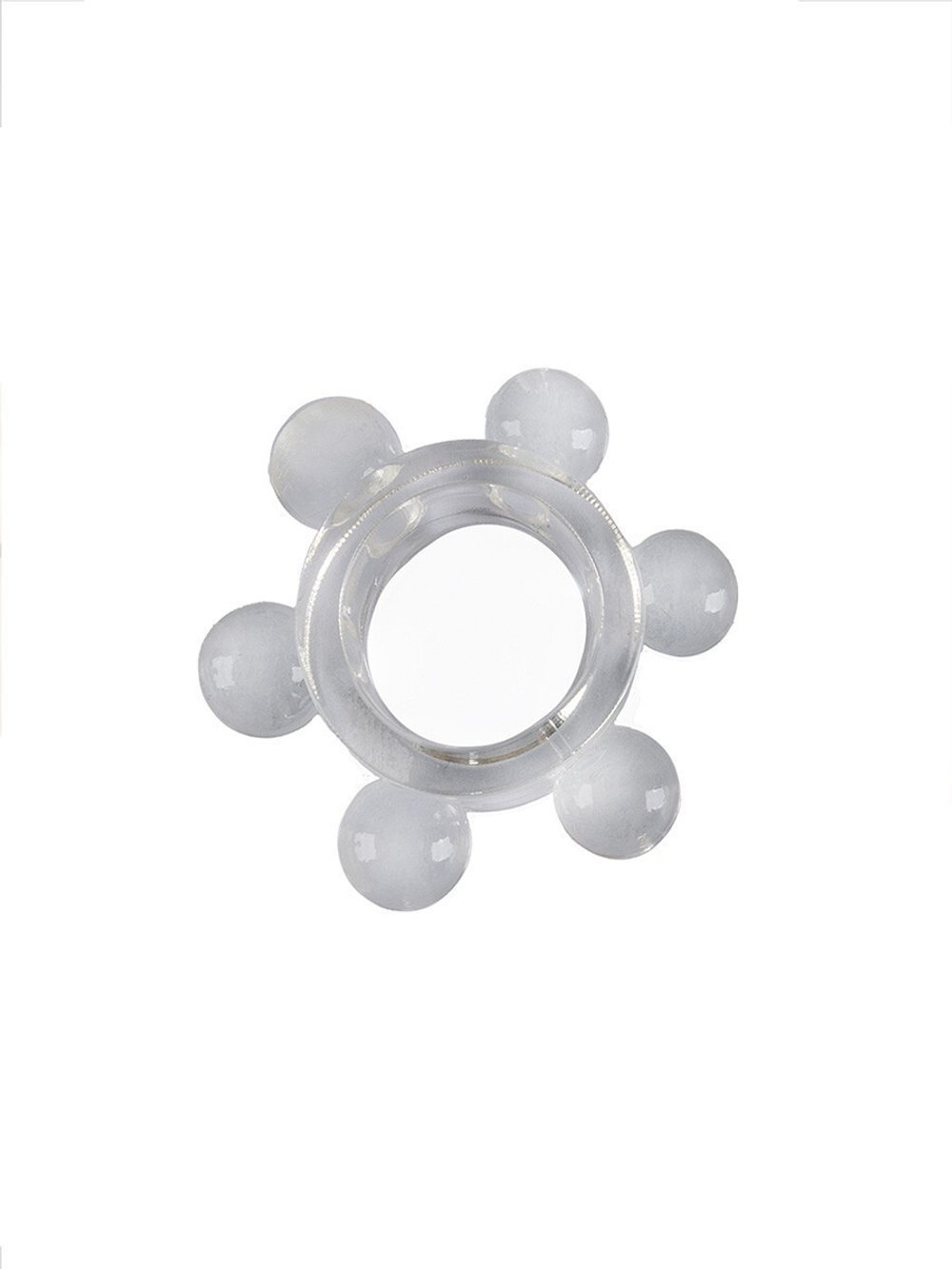 Прозрачное эластичное эрекционное кольцо с 6 шариками