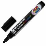 Маркер меловой "POP-ART" ЧЕРНЫЙ, 5 мм, сухостираемый, для гладких поверхностей, BRAUBERG, 151534