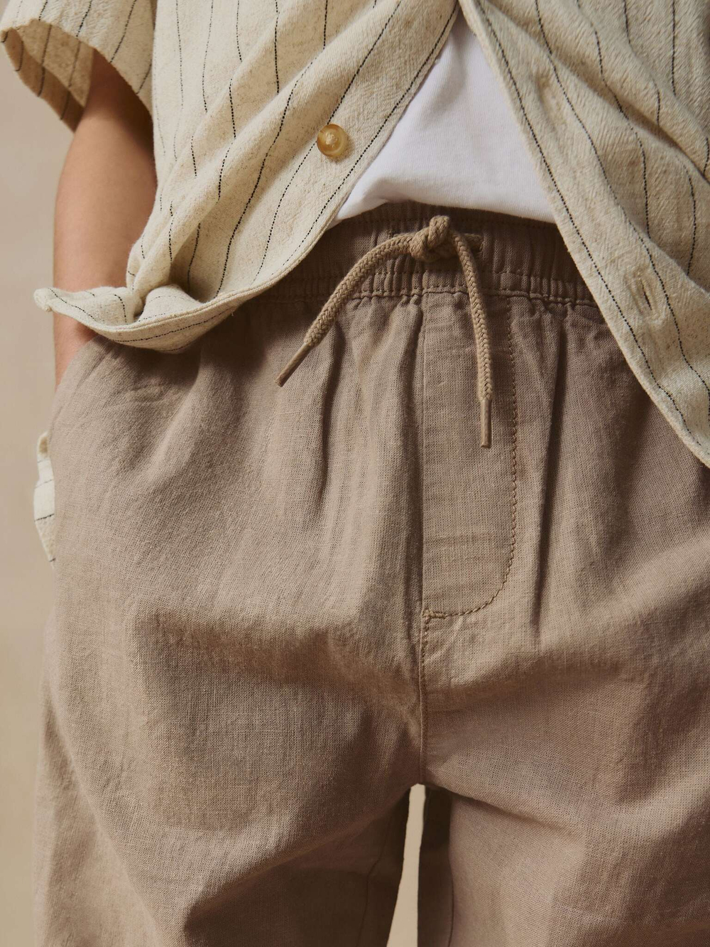 Брюки льняные для мальчика Next AC6-065, Светло-коричневый