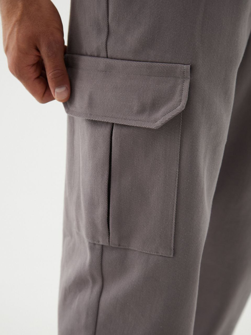 Джоггеры карго хлопковые. Серые